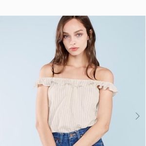 Restoration Striped off Shoulder Top